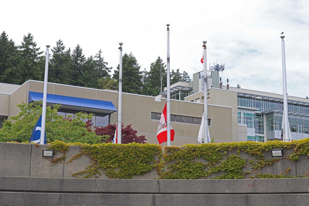 Flags lowered to half mast at ViU Nanaimo campus